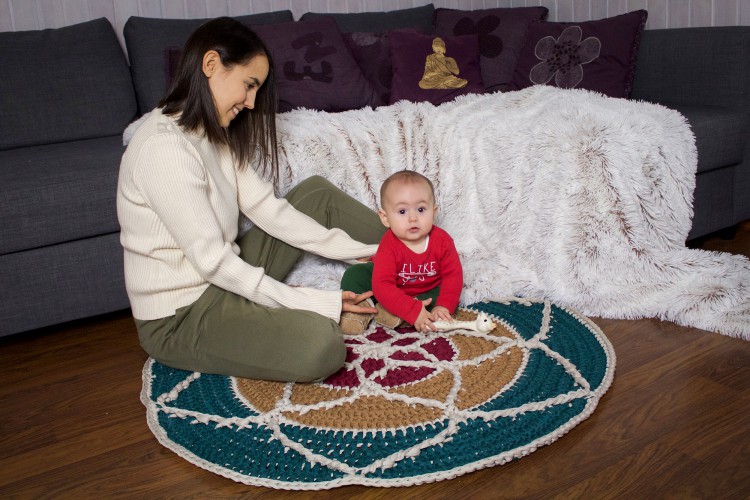 alfombra mandala de trapillo